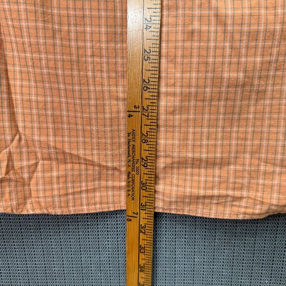Columbia Mens Size L Orange Plaid Short Sleeve Button-Up Shirt - Picture 6 of 9